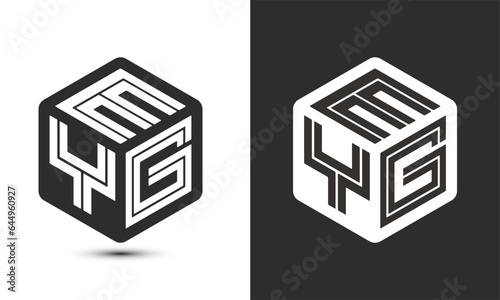 EYG letter logo design with illustrator cube logo, vector logo modern alphabet font overlap style. photo