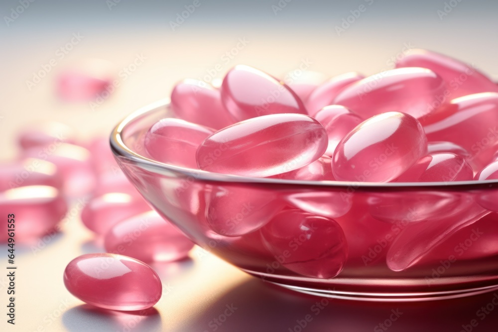 pink marmalade candy in a glass vase pink marmalade candy in a glass vase