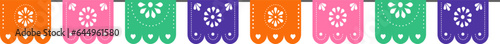 Traditional Mexican papel picado flags garland 