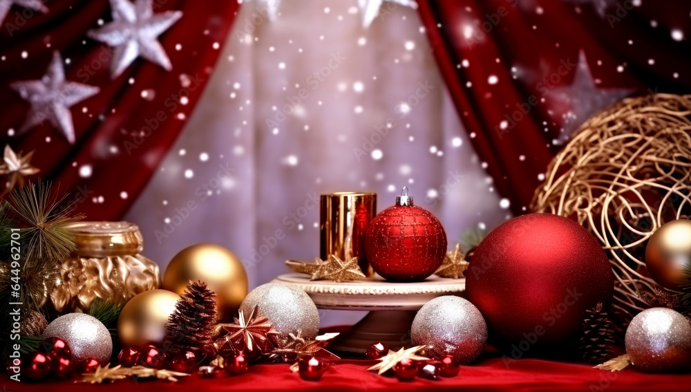 Happy New Year 2024, Christmas and New Year holidays background, winter season. AI Generated