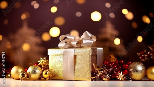Gift wrapping, Christmas and New Year holidays. AI Generated
