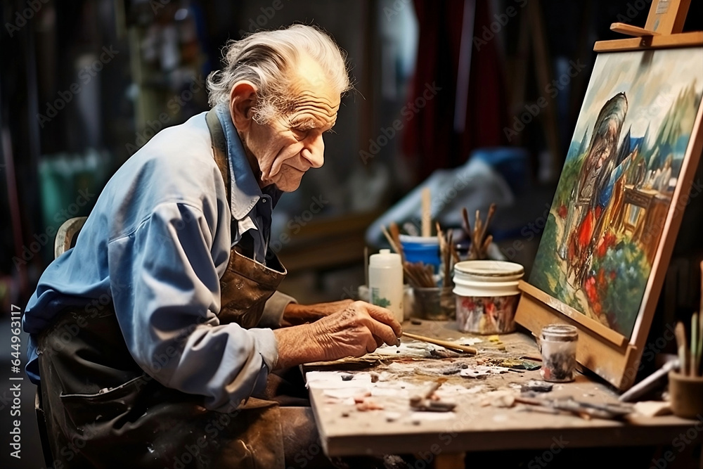 old man painting, Elderly Artists: A Canvas of Creativity and Lifelong Passion, International Day of Older Persons