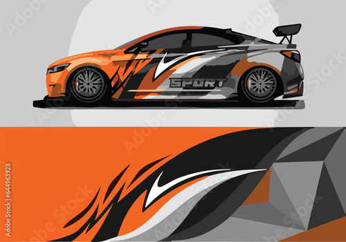 racing illustration car decal