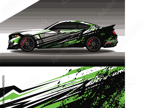 Car wrap decal design vector rally race vehicle speed sport.