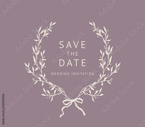 Hand drawn floral frame. Elegant laurel wreaths. Vector illustration, botanical decor elements for logo, label, corporate identity, branding, wedding invitation, greeting card, save the date