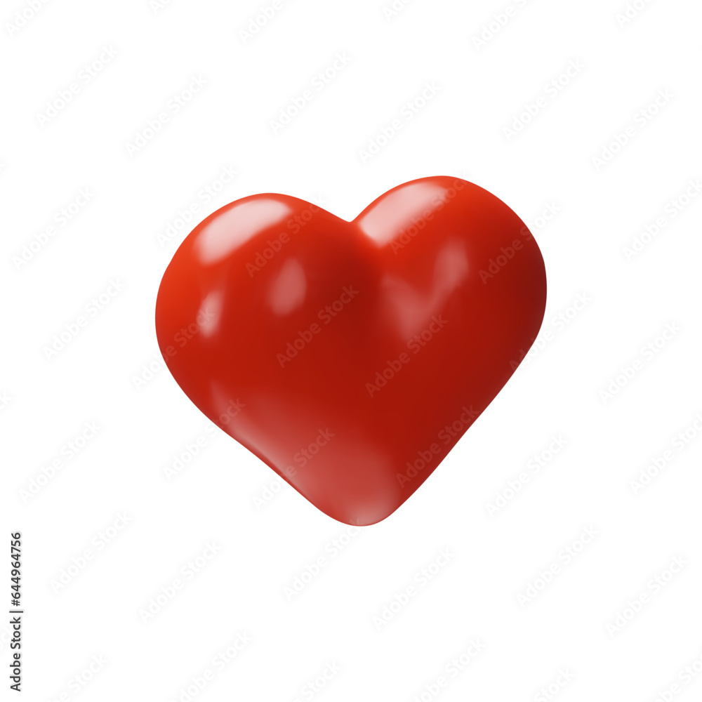 3D collection of render red heart. Happy Valentine's Day, wedding, love symbol of holiday. Vector collection of illustration in plastic style. Marriage realistic romantic icon. Medical simple object