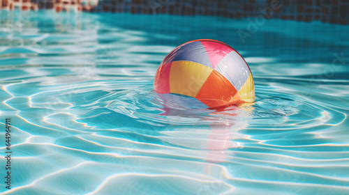 A beach ball in a pool
