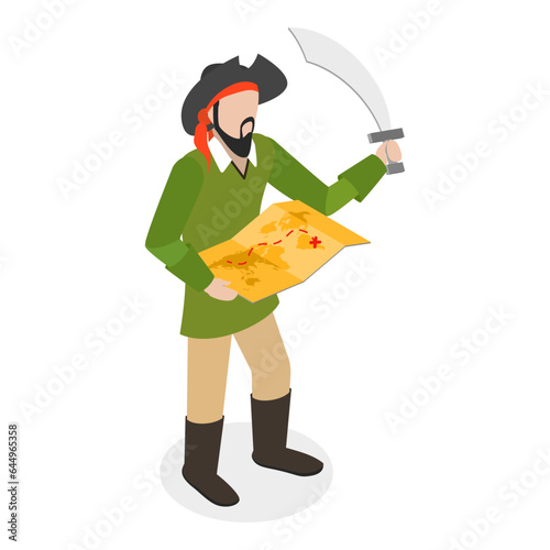 3D Isometric Flat Vector Set of Fairytale Characters and Items, Medieval Kingdom Objects Collection. Item 6