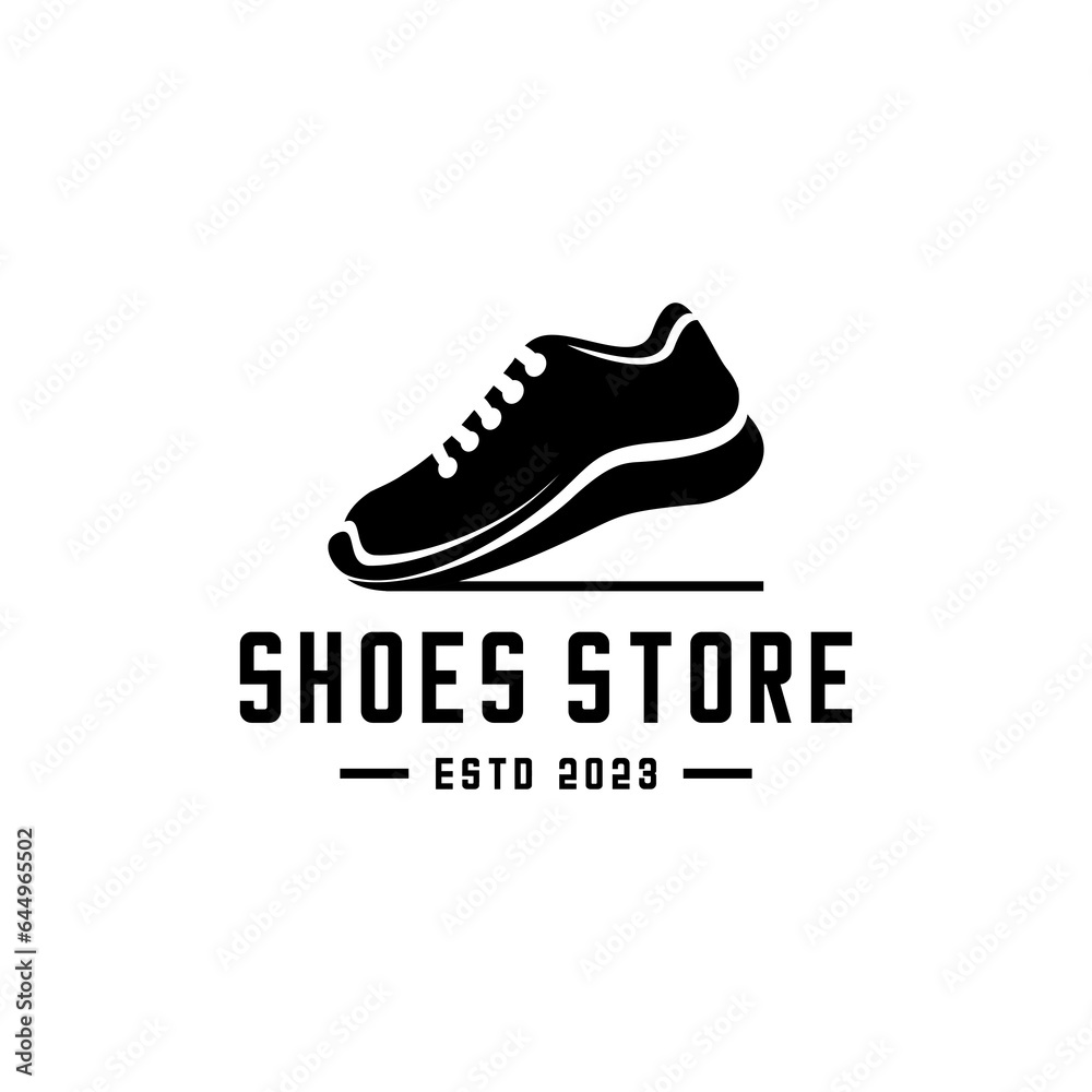 Vector logo shoes store on white background Vector logo shoes store on white background