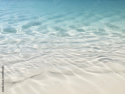 Shadow on clear sea water surface white sand beach on sunny day
