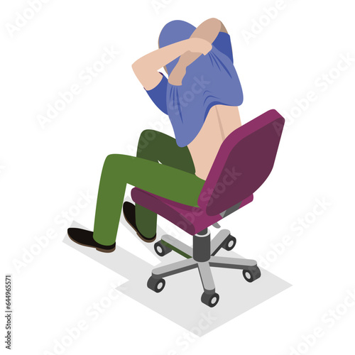 3D Isometric Flat Vector Set of Undressing People, Taking off Clothes. Item 5