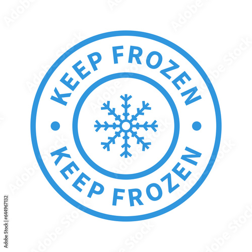 Keep frozen sign. Keep frozen badge, sticker or label for products. Snowflake sign. Vector
