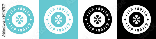 Frozen product stamp, sticker, sign or emblem. Circle frozen product symbol. Vector