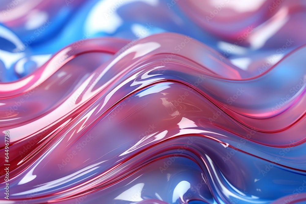 Fototapeta premium Rococo Pastel Liquid Artistry. Opalescent Liquid Enchantment. Abstract Art.