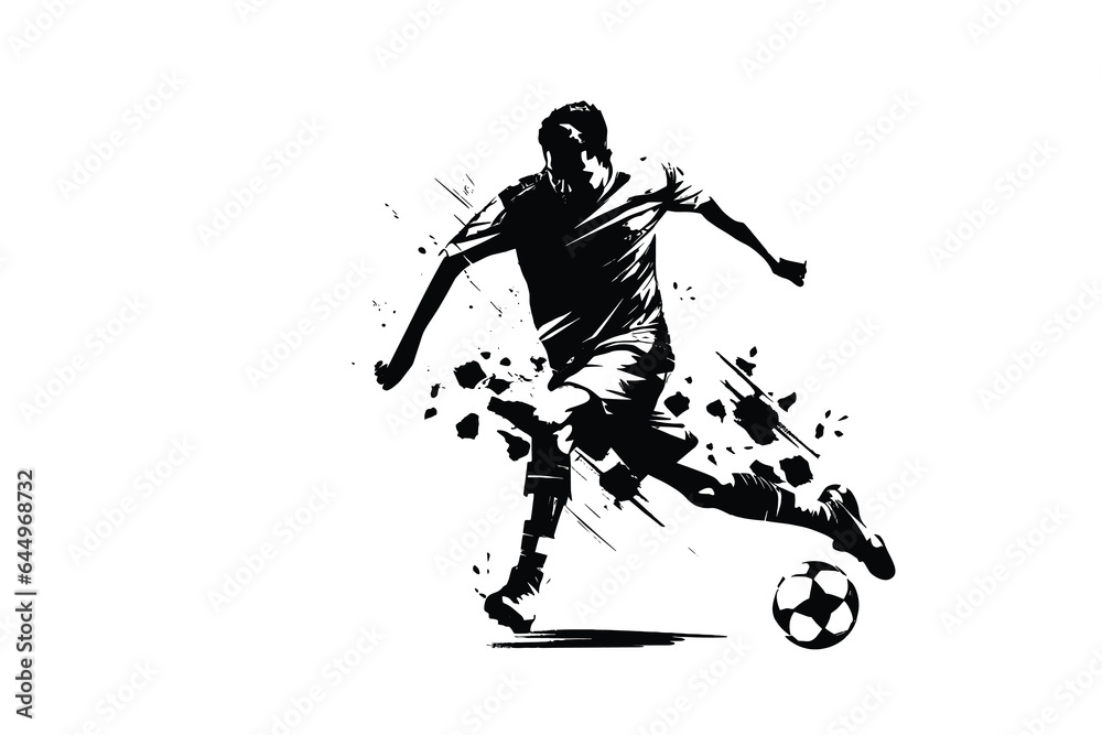 Football Silhouette Sport. vector set of football soccer players.football players.soccer players vector illustration