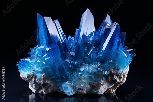 Quartz Crystal Formation, blue crystal mineral