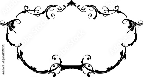 Baroque Victorian frame border.Arabesque.
