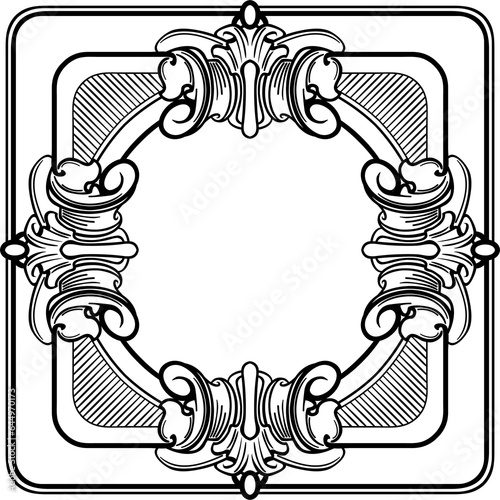 Baroque Victorian frame border.Arabesque.