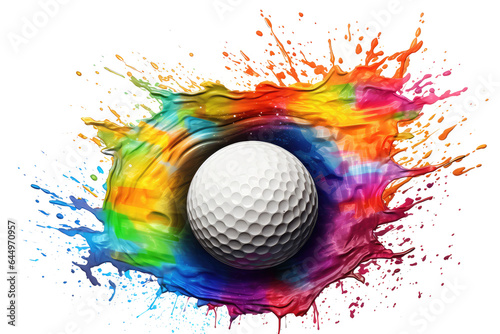 play golf color splash on background photo