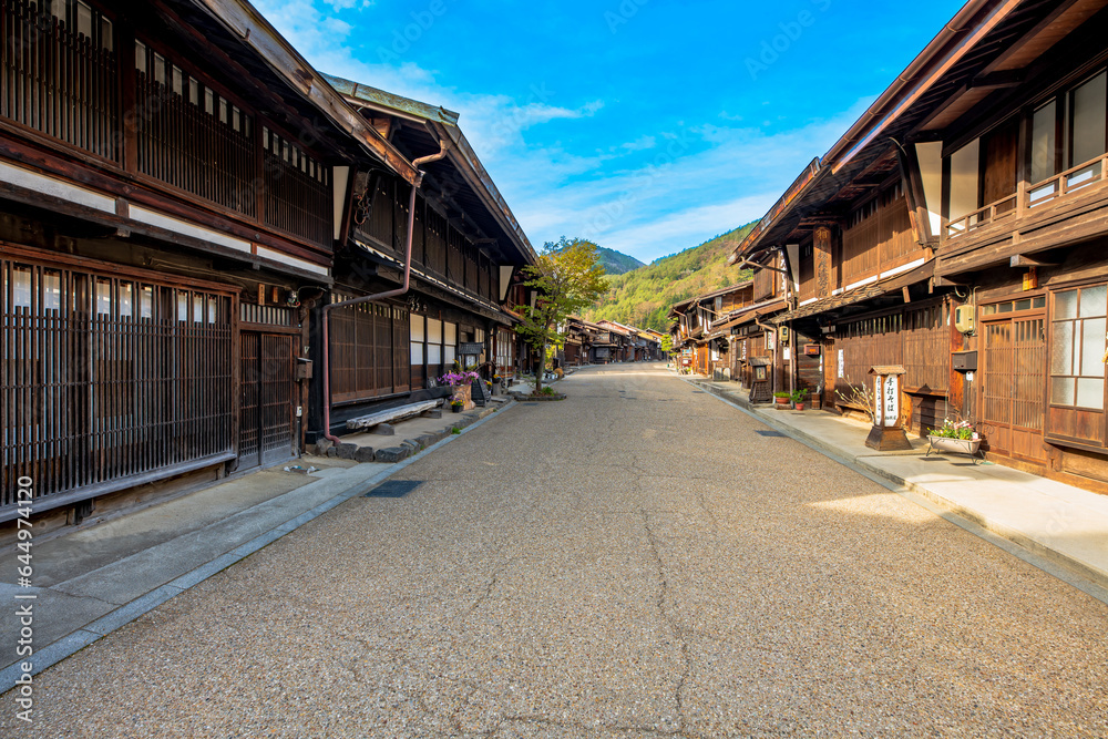 長野県　塩尻市　中山道　奈良井宿の町並み