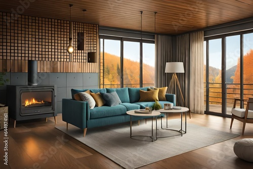 modern living room Beautiful nature backgrounds, wallpapers, textures and landscapes generative Ai  © Creative