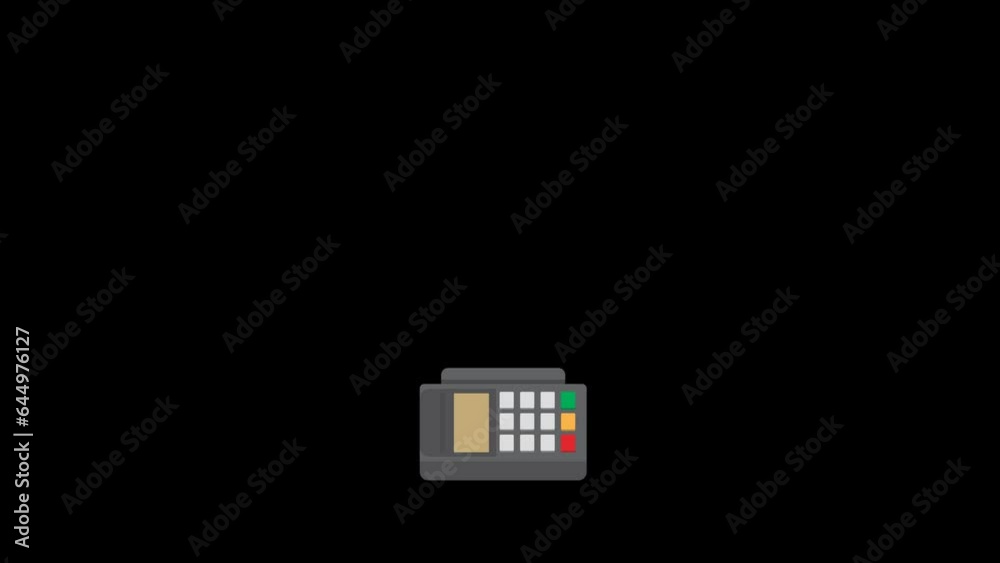 Electronic purchasing animated concept. Card swipping machine icon animation. Shopping with card reader Electronic purchasing animated concept. Card swipping machine icon animation. Shopping with card reader