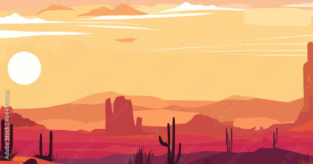 Desert landscape abstract art background. Texas western mountains and ...