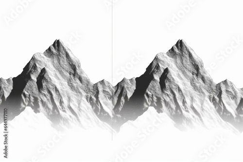 Isolated snowy mountains on a transparent background. Generative AI © Caledonia