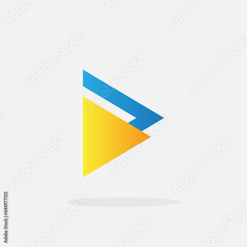 Free Download Play button for media app logo. Streaming service app Logotype. Multimedia player icon design element for Music and movie start sign, audio and video editor logo - GFXLoad