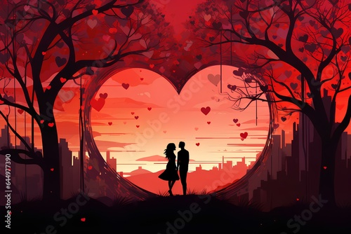 silhouette of a couple kissing in the sunset