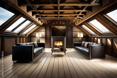 Attic inside a building portrayed in