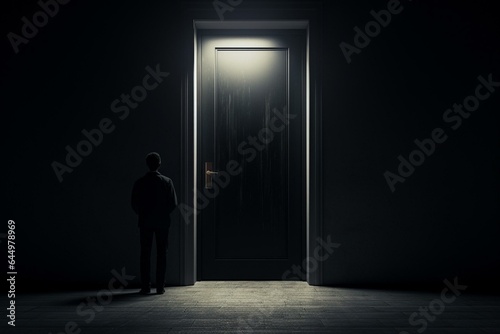 A person approaching the door. Generative AI
