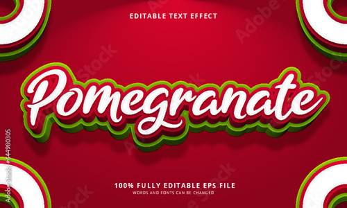 Pomegranate text style editable text effect