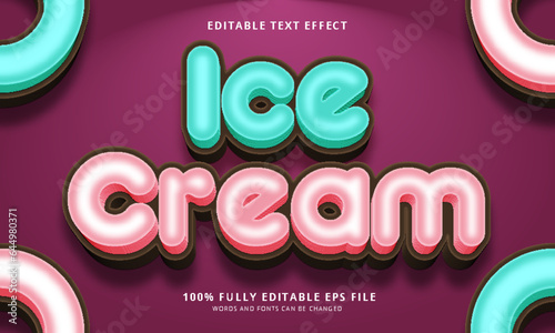 Ice Cream text style editable text effect