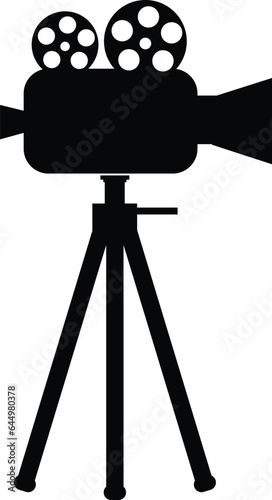 film recorder icon. video camera sign. movie production symbol. flat style.