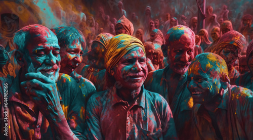 People celebrating Holi in India