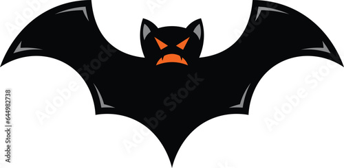 scary black bat vector icon