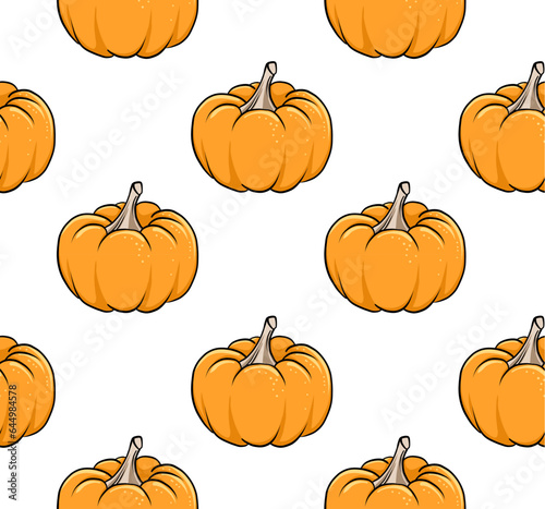 Seamless pattern with pumpk...