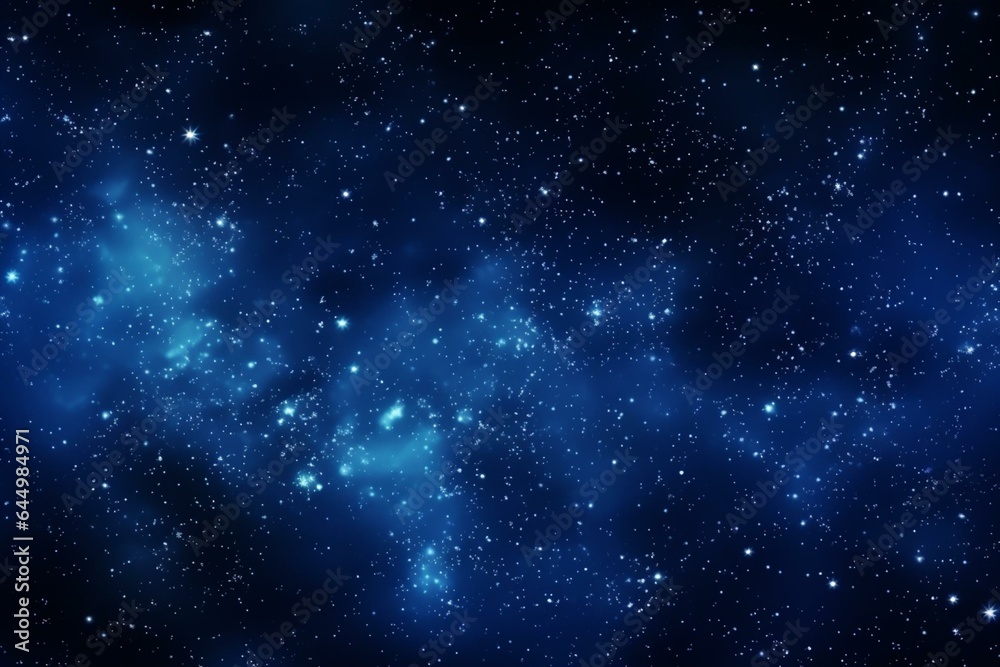 Abstract background with blue noise and a galaxy of stars. Generative AI