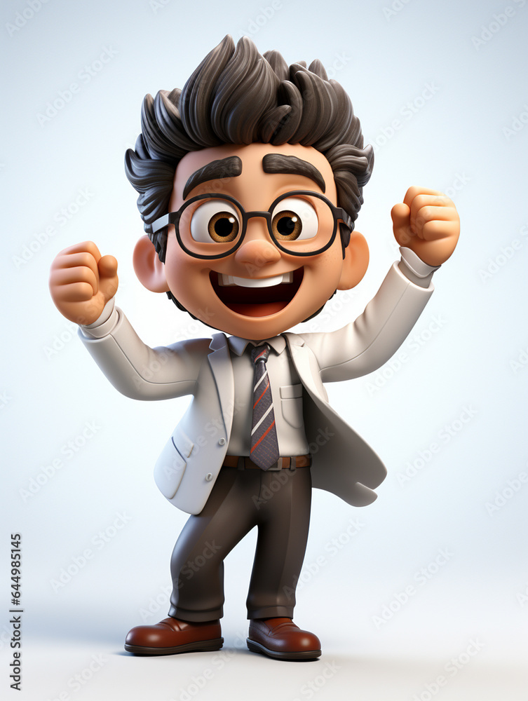 Ai generative Happy Business man in a suit white transparent background 