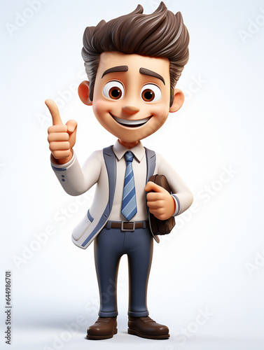 Ai generative Happy Business man in a suit white transparent background 