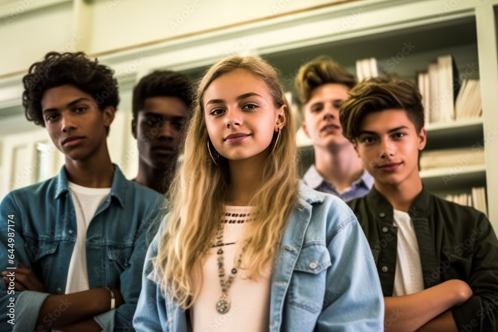 Obraz premium group of collage teen