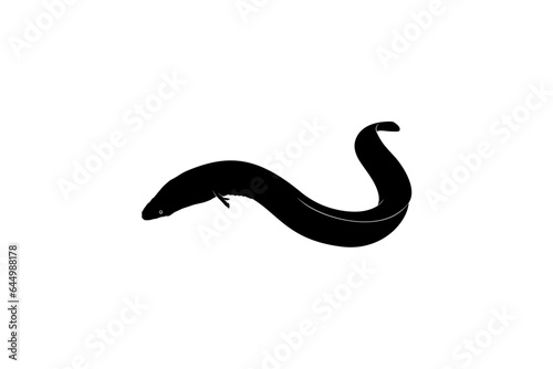 Eel Silhouette for Logo Gram, Art Illustration, Pictogram, Website, Apps and or Graphic Design Element. Vector Illustration