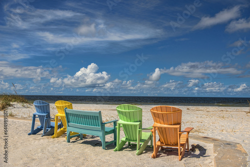 Colorful Chairs on the Beach