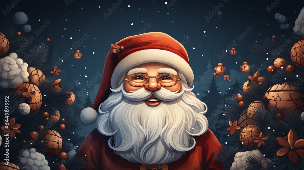 Santa Claus and snowman on the snow Generate AI Santa Claus and snowman on the snow Generate AI