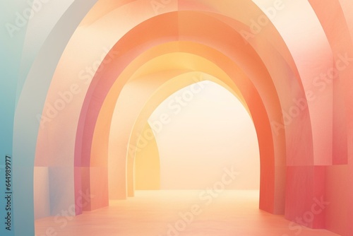 Stampa su tela Abstract archway with layers of terra, creative background, pastel colors