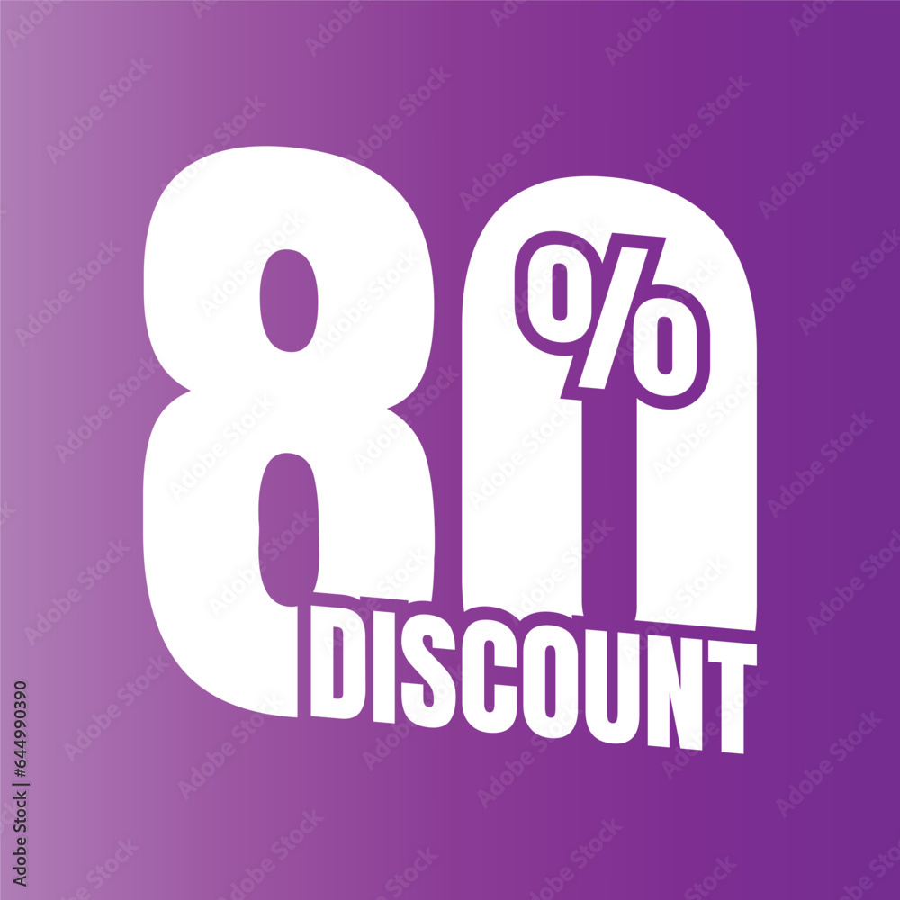80% discount deal sign icon, 80 percent special offer discount vector, 80 percent sale price reduction offer design, Friday shopping sale discount percentage icon design