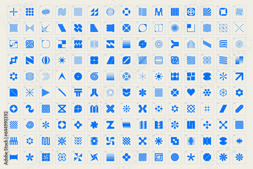 Collection of vector, modern, abstract and geometric shapes and symbols.