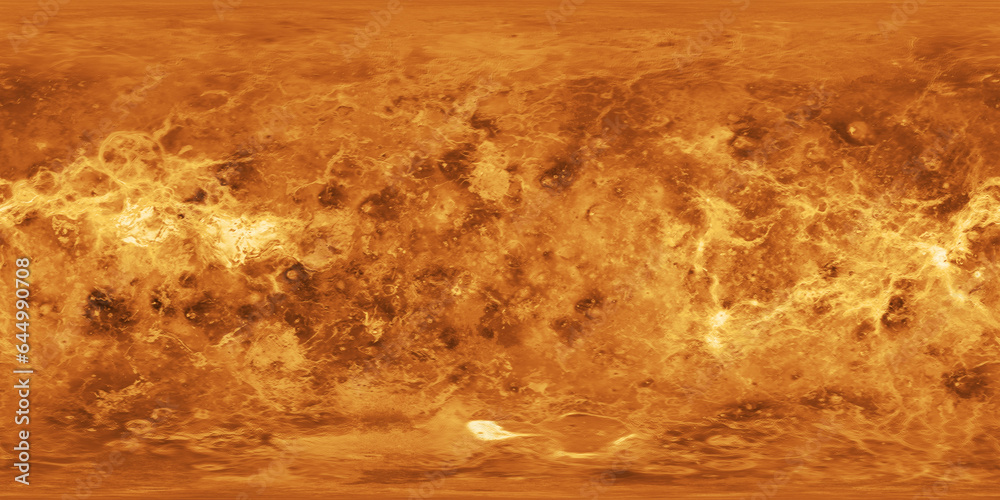 Unwrapped Plain Surface Map of Venus for 3D Renders, 8K Resolution