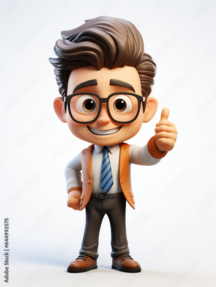 a happy 3d business man on transparent white background a happy 3d business man on transparent white background
